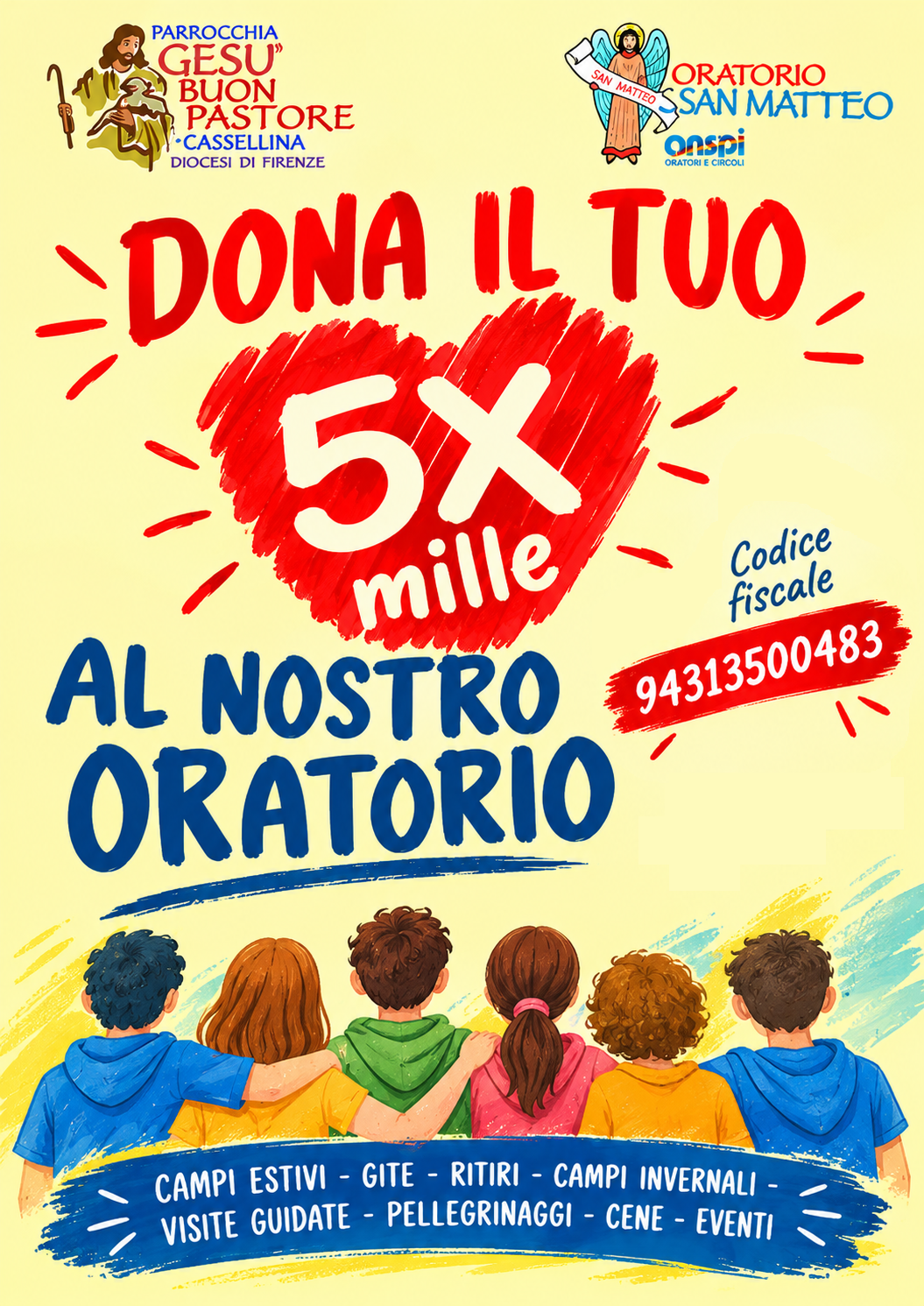 Dona il tuo 5×1000 al nostro oratorio