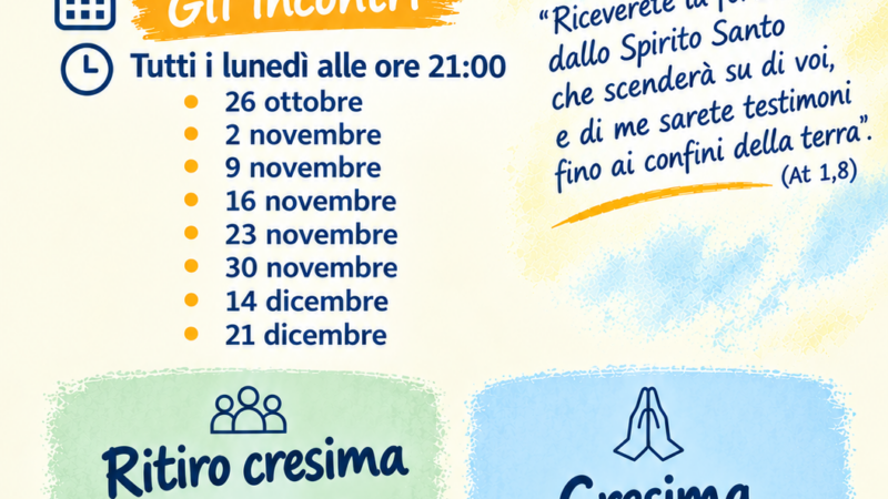 Percorso cresimandi 2026/27